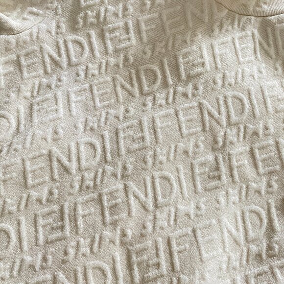 Fendi×Skims white logo embossed mini dress S size - Picture 11 of 13